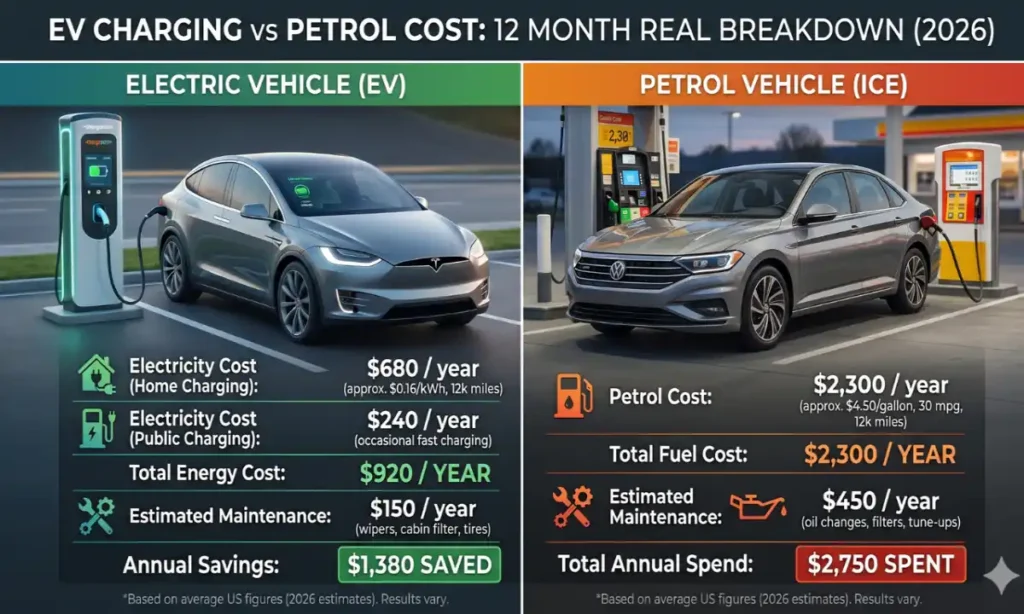 EV Charging vs Petrol Cost